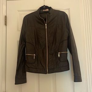 Dark brown leather jacket size large